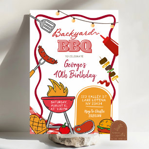 Verjaardagsbarbecue in de achtertuin kaart