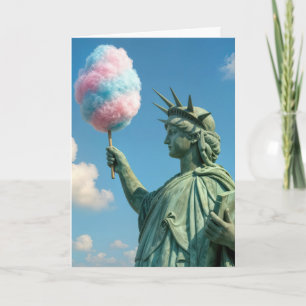 Verjaardagsbeeld van Liberty met suikerspin Kaart