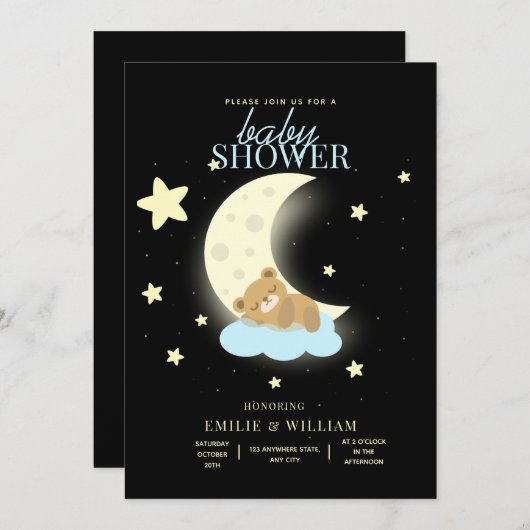 Verjaardagsbeer babyshower Kan nauwelijks wachten Kaart (Voorkant / Achterkant)