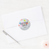 Verjaardagsbehandeling Zilveren Glitter Jelly Bean Ronde Sticker (Envelop)