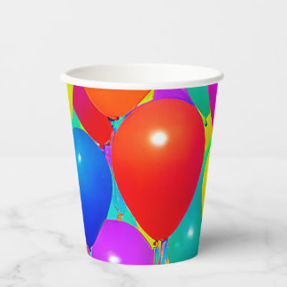 Verjaardagsbekers met ballonontwerp papieren bekers