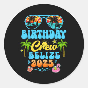 Verjaardagsbemanning vakantie cruise Belize 2025 Z Ronde Sticker