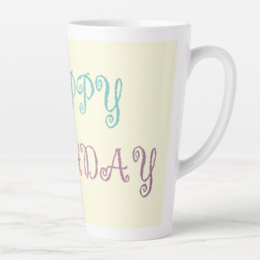 Verjaardagsbericht roze fancy script latte mok (Rechts)
