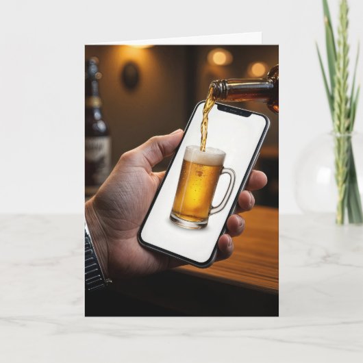 Verjaardagsbier op de smartphone kaart (Voorkant)