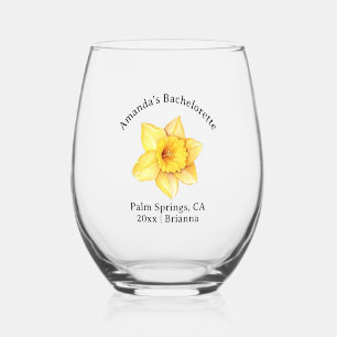 Verjaardagsbloem Maand maart Narcis Wijnglas Zonder Voet