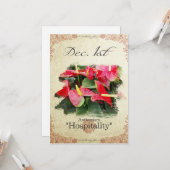 Verjaardagsbloemen op 1 december "Anthurium" Kaart (Voorkant / Achterkant in situ)
