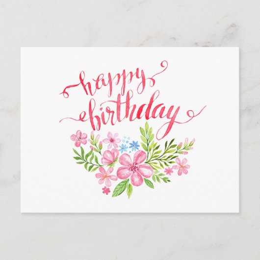 Verjaardagsbloemkaart Briefkaart (Voorkant)