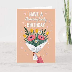 Verjaardagsboeketkaart met bloemen kaart