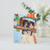 verjaardagsbokser briefkaart (Staand voorkant)