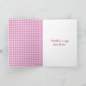 Verjaardagsboog met margrietje op Gingham Kaart (Binnen)