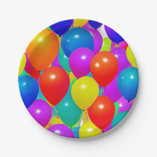 Verjaardagsbord met ballonontwerp papieren bordje