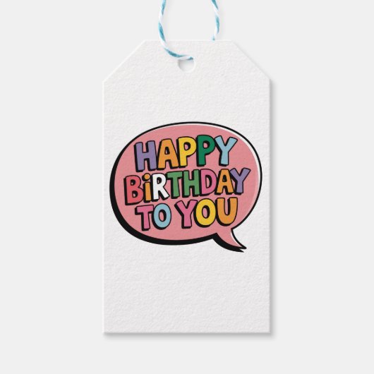 Verjaardagsbubbel Cadeaulabel (Voorkant)