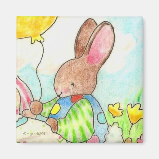 verjaardagsbunny magnet magneet (Voorkant)