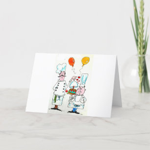 VERJAARDAGSCAART - TAART VAN IJZEREN CHEFS KAART