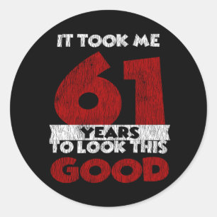 Verjaardagscadeau 61 Jaar Oud Grappig 61e Verjaard Ronde Sticker