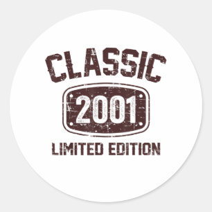 Verjaardagscadeau Classic 2001 Limited Edition Ronde Sticker