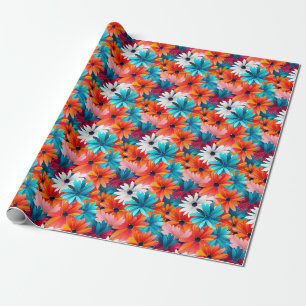Verjaardagscadeau Kleurrijke Bloemen Naadloze Acht Cadeaupapier
