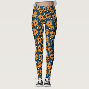 Verjaardagscadeau Orange Daisy naadloos Leggings