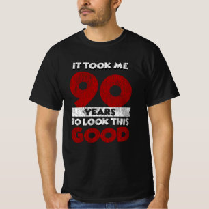 Verjaardagscadeau van 90 jaar oud leuke 90ste verj t-shirt