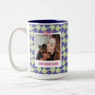 Verjaardagscadeau voor hondenmoederclub op maat me tweekleurige koffiemok