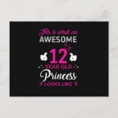 Verjaardagscadeau voor prinses meisje van 12 jaar briefkaart (Voorkant)