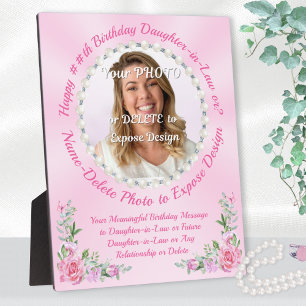 Verjaardagscadeau voor schoondochter, foto plaquet fotoplaat