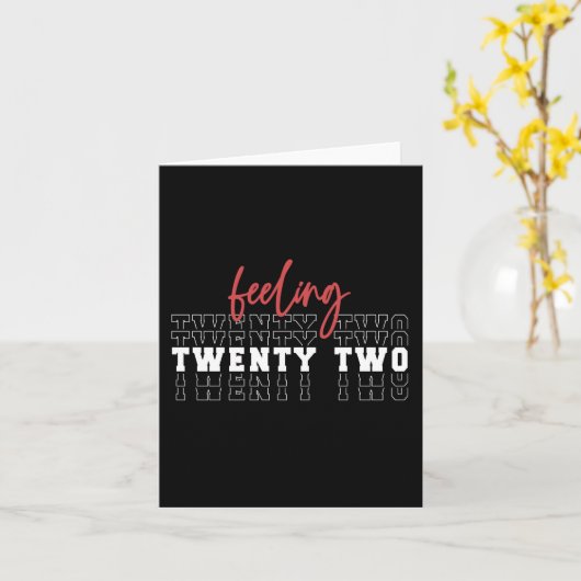 Verjaardagscadeau voor tweeëntwintig 22 kaart (Gele Bloem)