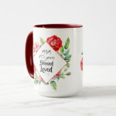 VERJAARDAGSCADEAU voor vrouwen Rozen toevoegen met Mok (Voorkant links)