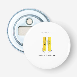 Verjaardagscadeau, vriendendchip cadeau. Gelukkige Button Flesopener