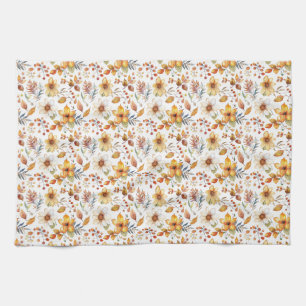 Verjaardagscadeau Waterverf herfst bloemen Theedoek