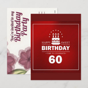 Verjaardagscadeaus 60 jaar: 60 jaar vieren feestdagenkaart