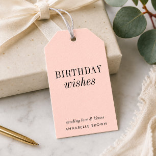 Verjaardagscadeautags Op maat gemaakte roze verj Cadeaulabel