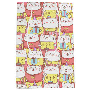 Verjaardagscadeautas met Mooie Katten Medium Cadeauzakje