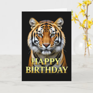 VERJAARDAGSCARD MET OPVALLENDE CLOSE-UP TIGER KAART