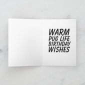VERJAARDAGSCARD PUG HOND KAART (Binnen)