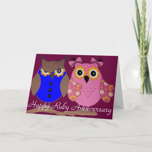 VERJAARDAGSCARD RUBY TROUWDAAG KAART (Voorkant)