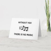 VERJAARDAGSCARD ZONDER JOU GEEN MUZIEK IN MIJN LEV