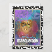 verjaardagscarnaval van het roze goud "masquerade  kaart (Voorkant)