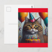 verjaardagscat briefkaart (Voorkant / Achterkant)