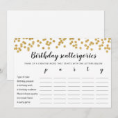 Verjaardagscategorieën bewerkbare game Kaart (Voorkant / Achterkant)