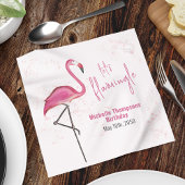 Verjaardagscocktail minimalistisch roze flamingo servet