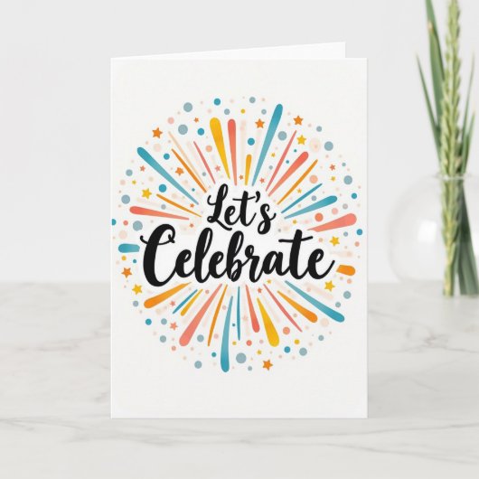 Verjaardagsconfetti Kaart (Voorkant)