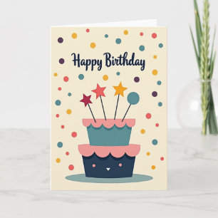Verjaardagsconfetti-ontwerpkaart Kaart