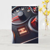 Verjaardagscontrole Motor Light Humor Kaart (Gele Bloem)