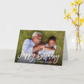 Verjaardagscript-overlay fotokaart voor opa kaart (Gele Bloem)