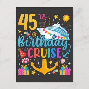 Verjaardagscruise 45 B-Day Feestje Briefkaart