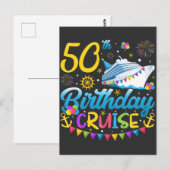 Verjaardagscruise 50 B-Day Feest Briefkaart (Voorkant / Achterkant)