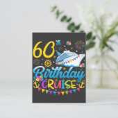 Verjaardagscruise 60 B-Day Feest Briefkaart (Staand voorkant)