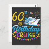 Verjaardagscruise 60 jaar B-Day Feest Briefkaart (Voorkant / Achterkant)