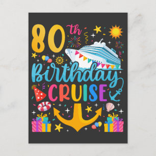 Verjaardagscruise 80ste verjaardagsfeestje briefkaart